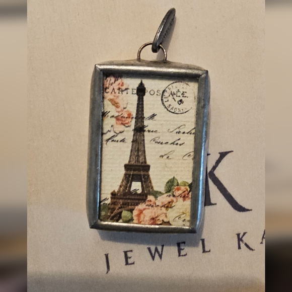 Jewel Kade Silver Pendant 'C' with Pearl Accents - Picture 3 of 4